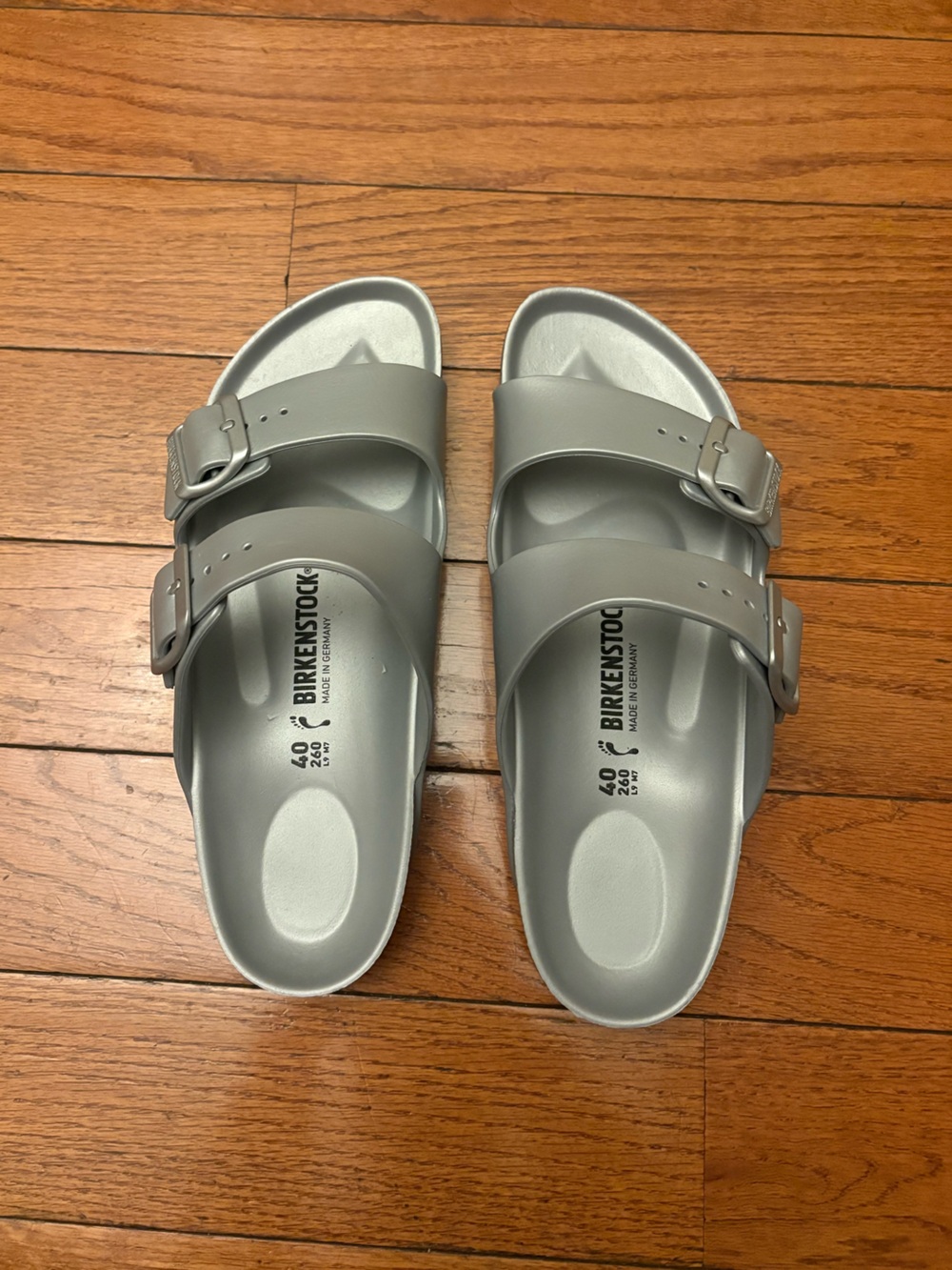 Birkenstock Silver Arizona EVA Double-Strap Sandals